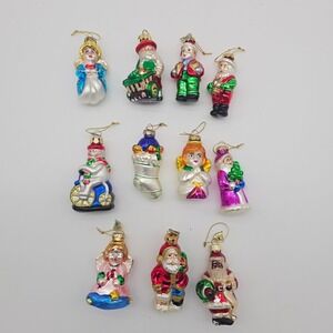 Vintage Thomas Pacconi Glass Ornaments Santa , snowman, angels,‎ 11 total